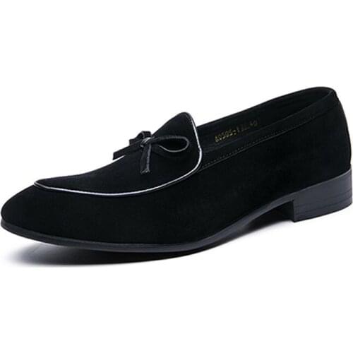 2020 New Men British vintage Suede Bowtie slip-on oxford Formal shoes Male Wedding prom Homecoming Shoes Sapato Social Masculino