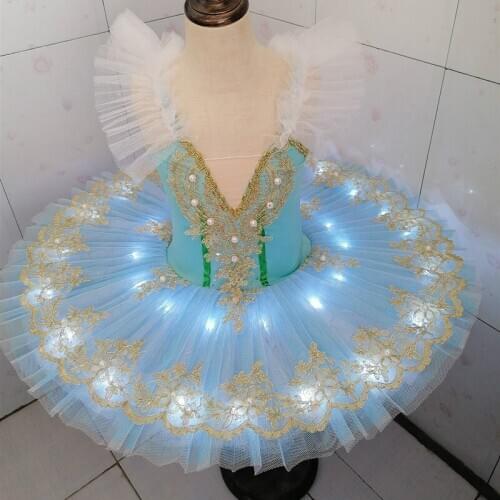 New Led Ballet Tutu Professional Ballerina Child Kids Swan Lake Dance Costumes Adult Girls Light Pancake Toddler Ballet Dress