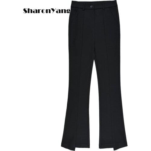 2021 Autumn New High Waist Pants Women Flared Trousers Slim Fit Plus Size Elastic Middle-aged Mothers Bell-bottoms M-7XL