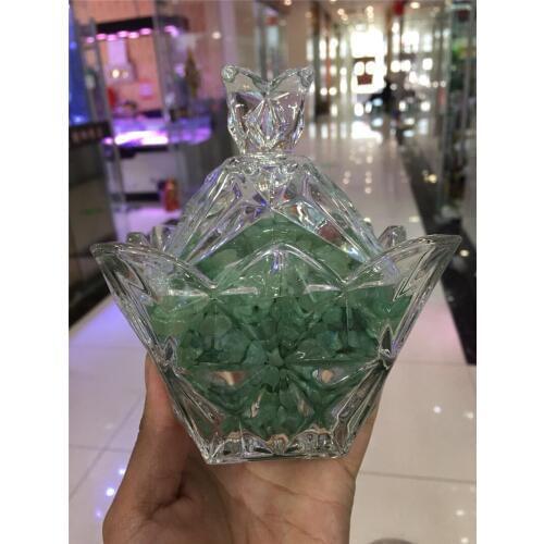 New arrival drop shipping natural green aventurine loose crystal gemstone reiki healing gemstone in glass bottle Home Decor
