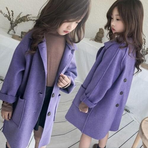 4-13y New girl clothes Woolen coat winter overcoats fashion childrens clothing jackets Ropa de ninas kids outerwear