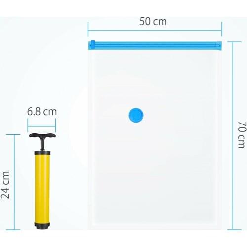 10pcs Clear Vacuum Storage Bags with a Hand Pumps Travel Space Saver Garment Seal Bag MAZI888