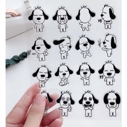 Cute Dog Expression Clear Stamp Scrapbooking Rubber Stamp Handmade DIY Decoration Craft Supplies Stamps for Card Making New 2021