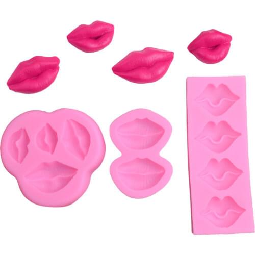 3D Lip Lipstick Fondant Silicone Mold Brickearth DIY Car Aromatherapy Pendant Chocolate Mold Cake Decorations Mold Resin Molds
