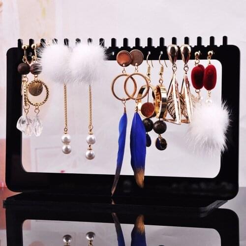 18cm Jewelry Display Rack Acrylic Rectangle Earrings Organizer Holder Stand Storage
