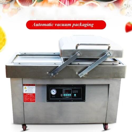 Food Vacuum Packing Machine groove vacuum sealing machine with Double chamber Printing function Automatic Vacuum-Packer machine