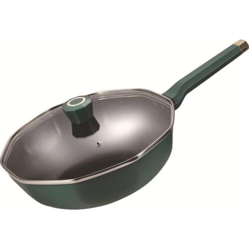 Octagonal pan non stick pan less oil smoke pan household multi-functional frying pan decagonal pot set
