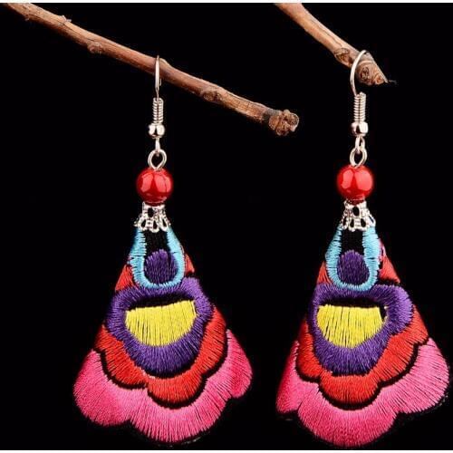 2018 National Trend Earrings Female New Design Earrings Medium Embroidered Bridal Earrings Female for women gift ev-e8413