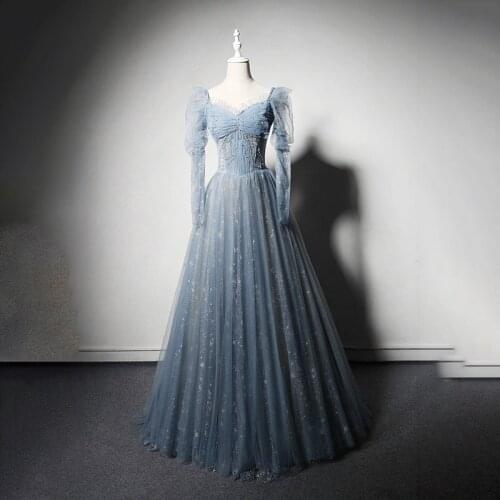 New V-Neck Fashion Evening Dress Sleeveless Empire A-Line Appliques Lace Up Pleat Floor-Length Party Formal Dresses Woman B1008