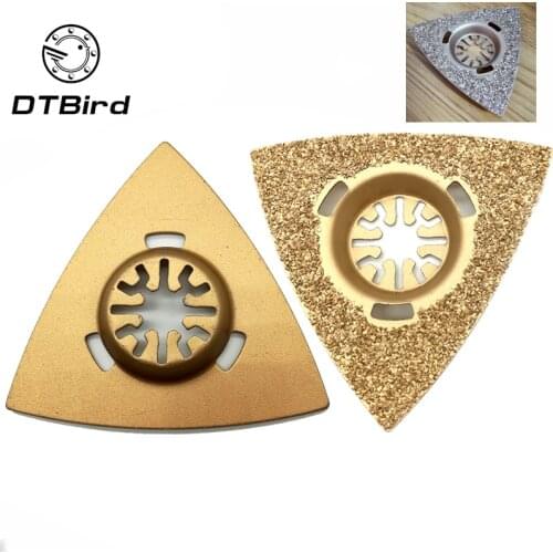 1pc 80mm Golden Universal Oscillating MultiTool Blades Triangle Carbide Rasp For Renovator Power Grinding Stone Oscillating Tool