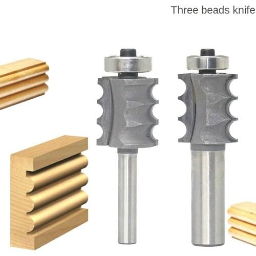 1PC 1/4" 1/2 Shank High Quality Triple Bead/ Column Molding Router Bit Decorative knife