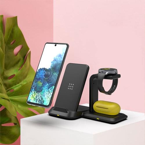 10W 3 in 1 Wireless Charger Dock Station for Samsung Note 10 9 S20 S10 S9 Plus for Galaxy Watch Active Galaxy Buds Pro Charger