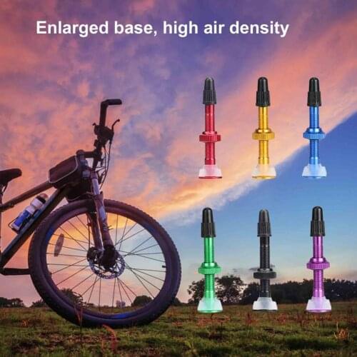 2Pcs Bicycle Inner Tube Vacuum Air Nozzle Extended Valves Fine Fit Corrosion Resistant Silicone Bottom Tubeless Tires Gas Nozzle