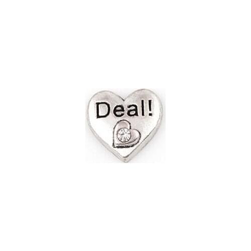 20PCS/lot Silver Plated Deal Word Letter Charm, DIY Heart Floating Locket Charms Fit For Magnetic Memory Locket