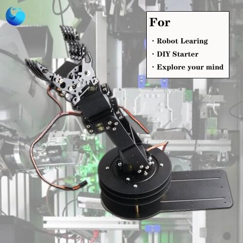 5dof Robot Arm+Mechanical Claw +5PCS High Torque Servos+Large Metal Base+Thicker All Metal Plate/Robot Parts