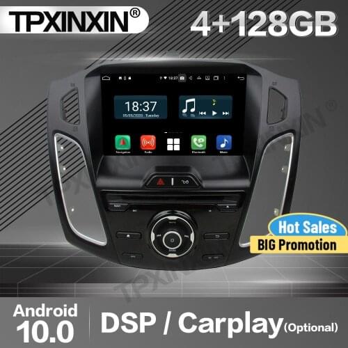 128G Carplay Car Radio 2 Din Stereo Receiver Android 10 For Ford Focus 2012 2013 2014 2015 GPS Player Audio Head Unit