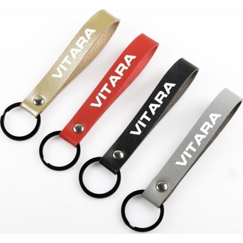 High quality Car Key ring Key Fobs Leather Rope Key Chain for Suzuki vitara SX4 jimny grand swift Alto car keychain Accessories
