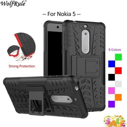 For Cover Nokia 5 Case WolfRule TPU & PC Holder Armor Bumper Protective Back Phone Case For Nokia 5 Cover For Nokia5 2017 5.2