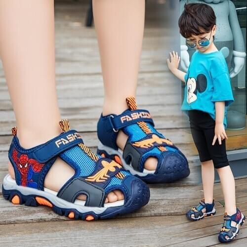 Disney childrens cartoon spiderman fashion non-slip soft bottom boys and girls baby Comfortable beach shoes Womens sandals