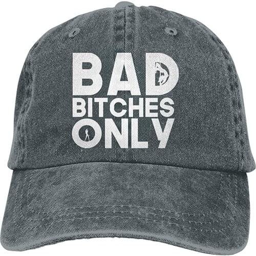 Bad Bitches Only 2 Unisex Cotton Hat Adjustable Baseball Cap Denim Dad Hat Fashion Hip Hop Hat
