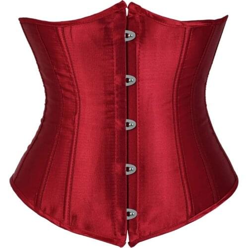 Corset Underbust Sexy Waist Cincher Gothic Lingerie Corsets Bustiers Top Workout Shape Body Belt Plus Size Gorset Green Pink Red
