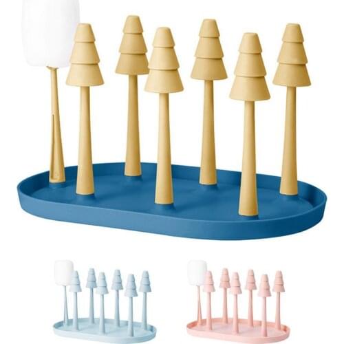 Cup Drying Rack Multifunctional With Cup Brush PP Creative Draining Glass Holder Cup Rack for Home Cup Drying Rack Holder Cup Ra