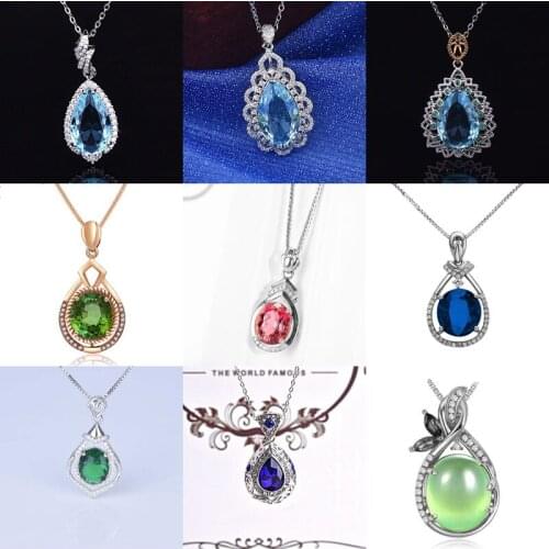 Fashion Water Drop Pendant Necklaces Trends Hollow Geometry Design Inlay AAA Zircon S925 Jewelry For Women Statement Wedding