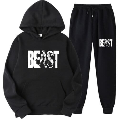 2022 Autumn And Winter Hoodies Letters Print Sweatshirt+Sweatpant Mens 2Pcs Sets Tracksuit Hooded Sportswear Running Pants