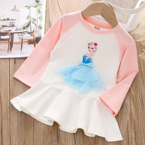 Autumn Kids Dresses for Girls Elsa Sofia Princess Long Sleeve Shirt-dress Vestidos Spring Little Children Costume Party Clothes