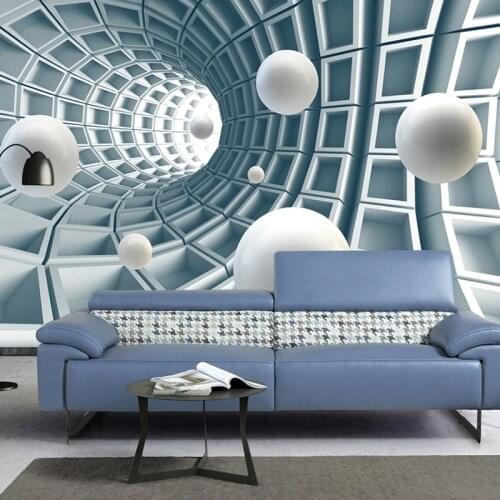 Custom Photo Wall Paper 3D Stereoscopic Circle Ball Abstract Space Mural Living Room Sofa TV Background Modern Design Wallpaper