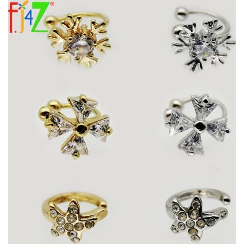 Clearance sale Fashion Ear Cuff lovely mini cross/snow/star Crystal No Pierced Clip Earrings Ear Cuff For Women Boucles
