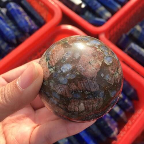 50mm Natural and beautiful red and blue stone ball