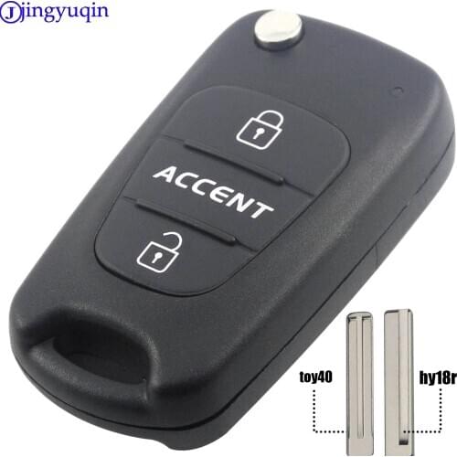 Jingyuqin Key Shell Silicone Flip for Hyundai Tucson ix25 ix35 Kia Ceed Rio 3 Sportage Remote Cover Replace Case