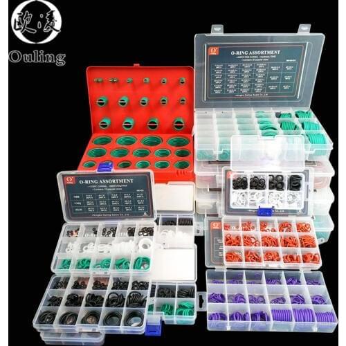 O Rings Rubber Silicone O Ring Seal NBR VMQ FKM Sealing O-rings Nitrile Washer Rubber oring set Assortment Kit Set Box Ring