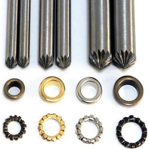 6pcs Metal Flowering Puncher Screw Eyelets Installation Tool 4-16mm DIY Leather Hole Cracking of Eyelet Leather Craft Tool
