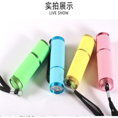 1 Pc Nail Art 9 LED Lamp Mini Portable Dryer Purple Light Led Flashlight Torch For DIY Polish Gel Handheld Nail Machine Tool #12