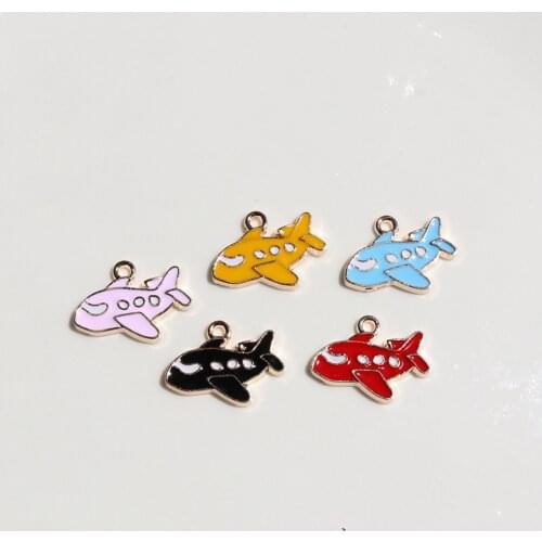 10pcs/Lot Plane Diy Handmade Oil Enamel Charms Design for Jewelry Making Earring Bracelet or Necklace