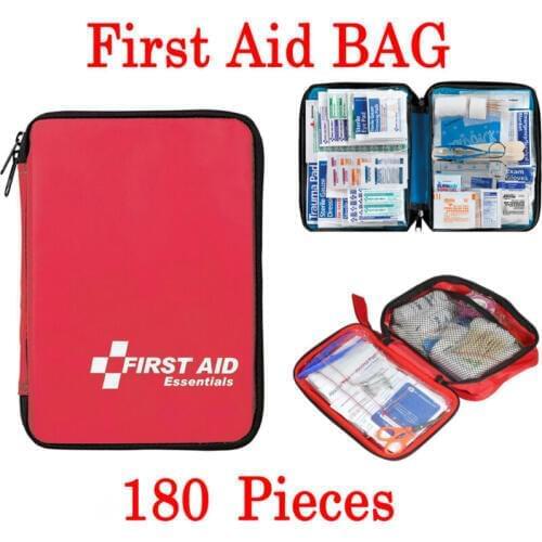 180 Pcs First Aid Kit - All-Purpose Premium Medical Supplies and Emergency Bag /NO
