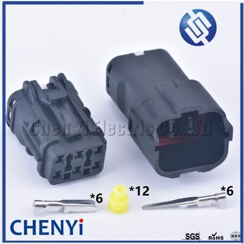 2 Sets Black 6 Pin KET Female Male MG640337 MG610335 Automotive Waterproof ECU Electrical Wire Connector Plug 7222-7484-40