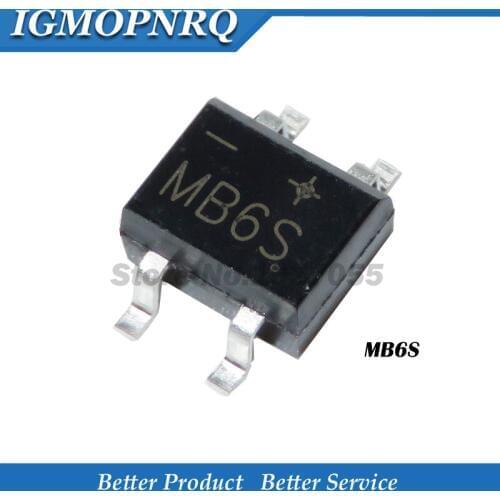 20pcs SMD MB6S 0.5A 600V Single Phases Diode Rectifier Bridge SOP-4