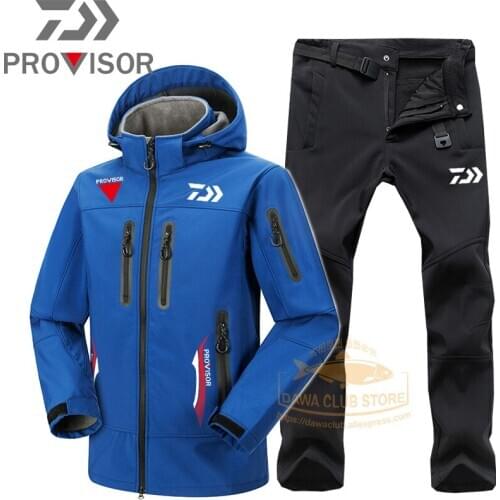 2021 Fishing Clothes Hiking Jacket Two Piece Set Dawa Fishing Jacket Winter Warm Pants Waterproof Outdoor Jacket DAIWA Hoodie