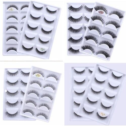 50 Pairs / 10boxes 3D mink eyelashes Natural False Eyelashes Long Messy Makeup Fake Eyelashes Extension Makeup Beauty tools