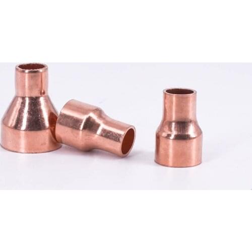 6.35 8 9.52 10 12 12.7 15mm ID 99.9% Copper End Feed Solder Reducer Reducing Plumbing Fitting Coupler For Air Condition