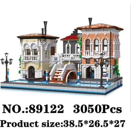 IN STOCK 89122 3050Pcs Modular Building Blocks Models The Little Venice Bricks Creative City Series Children Toys Christmas gift