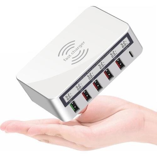 10W Wireless Charger Quick Charge 3.0 USB Type C Charger LED Display Adapter For iPhone Xiaomi Samsung Fast Charging QC 3.0 Plug