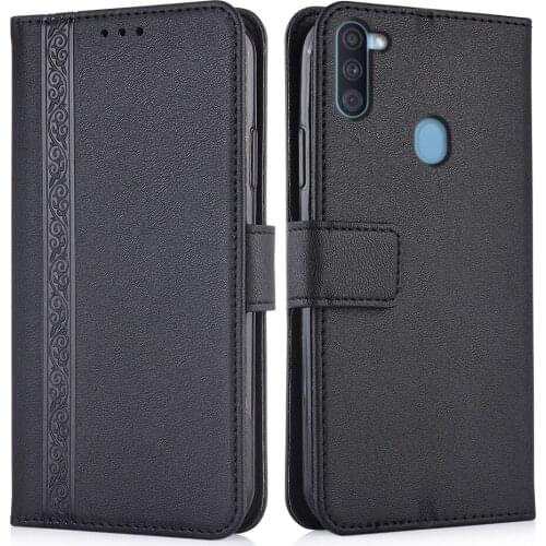 3d Embossed Leather Case for Samsung Galaxy A11 A115F 6.4'' Back Cover Wallet Case With Card Pocket