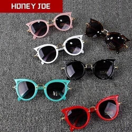 Kids Stylish Cat Eye Sunglasses Vintage Girls Cute Sun Glasses Party Eyewear Shades Lovely Children Students for Gift UV400