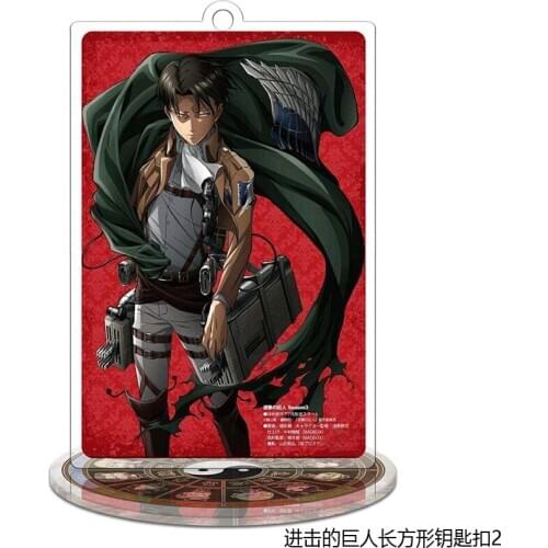 Height 9cm Attack on Titan Anime Action Figure Toy Acrylic Keychain Decorative Ornaments