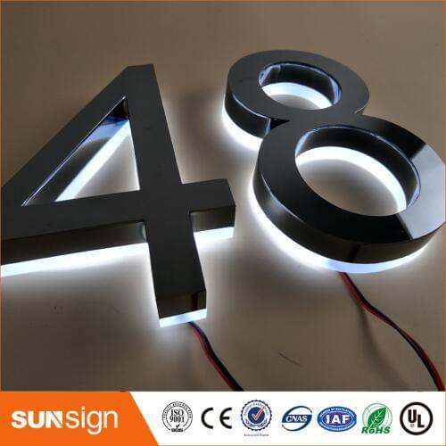 H 15cm Wholesale stainless steel illuminated led letter custom 3d signs