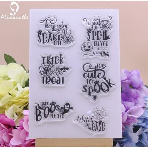 Halloween Spider Web Ghost CLEAR STAMPS Scrapbooking Handmade Card Album Paper Craft Rubber Transparent Silicon Stamp Alinacutle